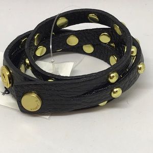 Black Stud Leather Bracelet/Choker